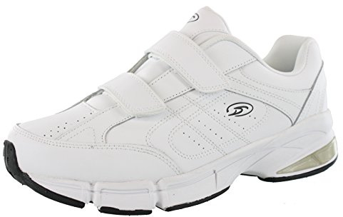 Dr.Scholls Men's Omega Light Weight Dual Strap Closure Sneaker Wide Width, White, 11 Wide