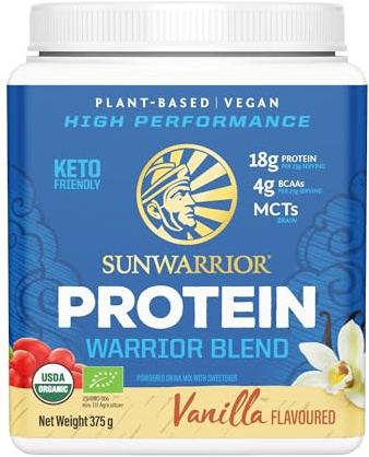 Sunwarrior Organic Plant Based Blend Vanilla Protein Powder, 375 g