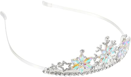 Minkissy Diadème vintage baroque Queen Couronne flocon de neige en cristal strass Tiare de mariage gothique Quinceanera Tiaras pour enfants filles et jeunes enfants Argenté