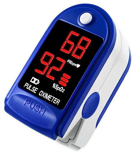 UPGRADE Pulse Oximeter - Oxygen Monitor Finger for Adults and Child Heart-Rate - Monitor Kit with Large Clear LED Display