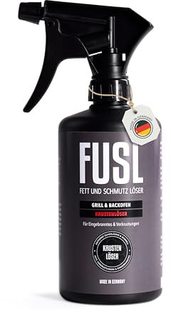 FUSL Krustenlöser – Hochaktiver Grillreiniger (500 ml Sprayflasche) – Entfernt Öl, Fett, Eingebranntes & Rauchharze – Biologisch Abbaubar, Vielseitig & Effizient