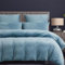 Luowei Warme Bettwäsche 155x220cm Hellblau Fleece Plüsch Flauschig Bettbezug Set Winterbettwäsche Fleece Warme Bettwäscheset Bettbezug 155x220cm + 2 Kissenbezüge 80x80cm mit Reißverschluss