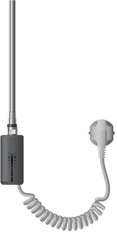 LuxeBath Élément Chauffant pour Radiateur, 1200W, Anthracite, en Acier Inoxydable, avec Thermostat, Contrôle Température, Minuterie, Commande Tactile, Résistance Électrique Cartouche de Chauffage