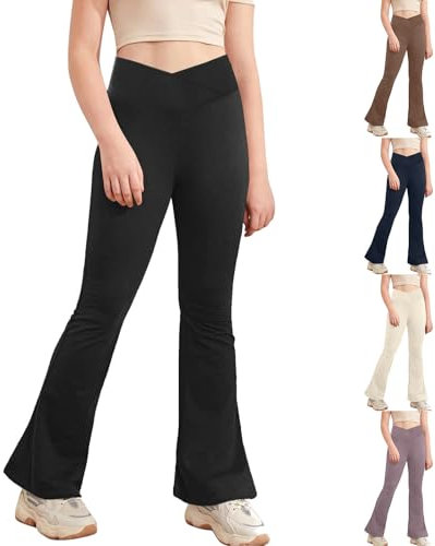 Thermo Leggings Mädchen - Sportleggings Soft Warm Fleecegefütterte Leggings für Kinder High Waist Dicke Hose Lange Leggings Fleece gefütterte Schlaghosen Lang Turnhose für Jungen und Mädchen