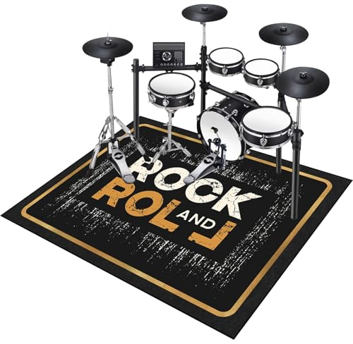 Drum Rugs Non-Slip Soundproof Mat Drum Blanket for Electronic Jazz Drum Kit Bass Drum Snare and Other Musical Instrument Mat Professional Drum Rug Mat Rectangle Drum Carpet Area Rug 120 x 90 cm