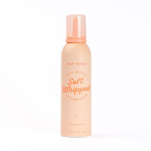 Soak Sunday Silky Smooth Shower Foams | Foaming Shower Gel for Men and Women | Luxurious Shower Gel | Peach and Berry Scent | Cruelty Free | Gentle on Skin (Peach Dream)