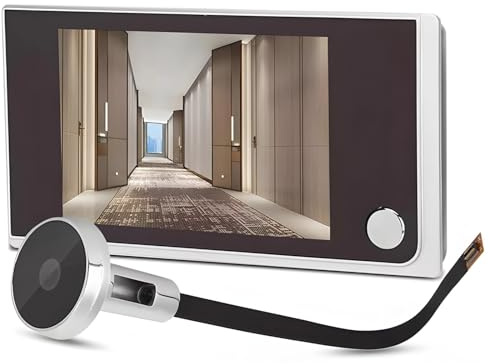 Bosreroy digital dörrklocka med Ir titthålskamera och LCD-skärm, lätt att installera, vidvinkel, batteridriven för områden med svagt ljus