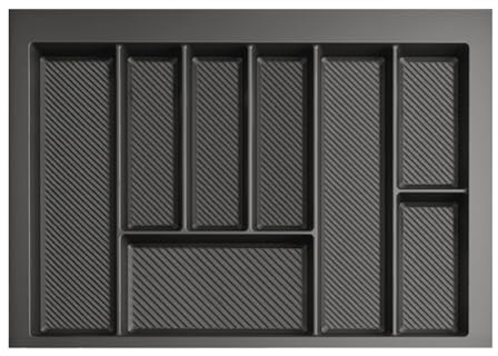 woplus Portaposate da 70 cm, inserto per cassetto, ritagliabile, 8 scomparti, grande (grafite)