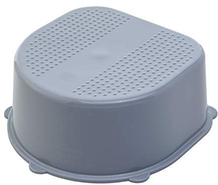 Rotho Babydesign Bella Bambina Kinderschemel - Tritthocker mit Antirutschfläche - Graue Trittleiter und Kindertreppe für sicheres Stehen - Vielseitiger Trittschemel für Kinder