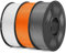 SUNLU PETG Filament 1,75 mm 3KG, 3D Druckerfilament Bundle, Verbesserte Zähigkeit Hohe Schlagfestigkeit, Geeignet für die Meisten FDM 3D Drucker, 1kg pro Spule, 3 Rollen, Weiß + Grau + Orange