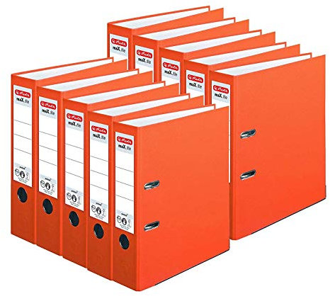 Herlitz Ordner maX.file protect A4, 8 cm breit (10er Pack | orange)