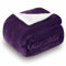 SOCHOW Sherpa Decke Aubergine zweiseitige Wohndecken Kuscheldecken, extra Dicke warm Sofadecke/Couchdecke aus Sherpa, 150 x 200 cm super flausch Fleecedecke als Sofaüberwurf oder Wohnzimmerdecke