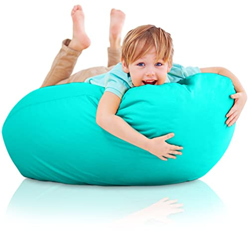 Aiire Puff Infantiles con Relleno Incluido - Sillon Infantil XXL para Decoracion Habitacion Niña o Niño - Silla, Sofa o Puf Bebe Gigante Turquesa - Originales Regalos para Niños de 6 a 10 Años