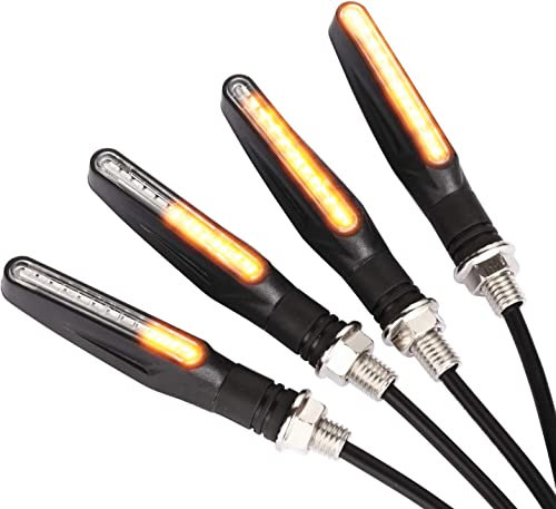 Yizhet LED Motorrad Blinker E Geprüft Universal Moped Zubehör E24 Lauflichtblinker für Motocross/Fahrrad, 4 Stück