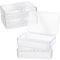 WLLHYF 4Pack Small Plastic Storage Containers with Hinged Lids, Rectangle Clear Plastic Storage Containers Box for Beads Jewelry and Crafts Items (3.6 x 2.4 x 1 Inch)