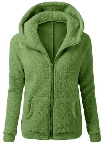 2025 Chaquetas de Felpa Suave para Mujer Cálida Cremallera Abrigo con Capucha Casual Suéter Ligero y Cómodo Sweatshirt Hoodie Talla Grande Rapa Mjuer Invierno Blusas Tops Cazadora Jersey