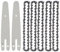 Kettensägenkette 4/6 Zoll Mini-Stahl-Kettensägenketten, elektrische Kettensägen, Teile, Führungsplatte, Gartengeräte, Sägezubehör, scharfes Kettensägen-Kettenset Saw Chain (Color : 6in set d)