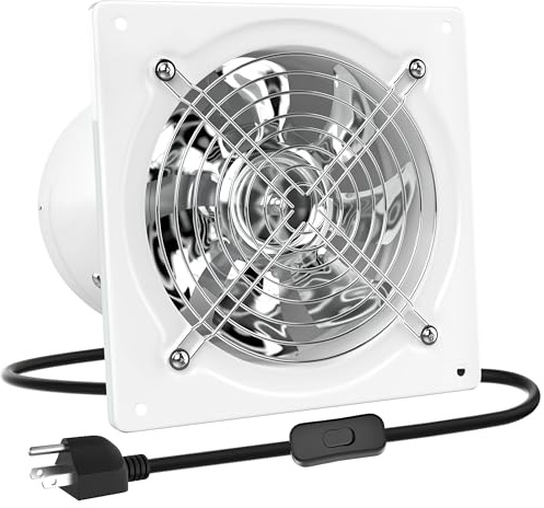 HG Power 10 Inch Exhaust Fan, Kitchen Exhaust Fan With Switch 988 CFM Wall Mounted, Extractor Ventilation Fan For Attic, Greenhouse, Basement, Shed