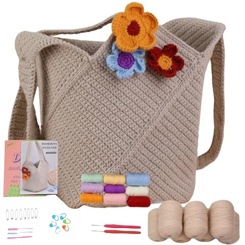 ANGAHE creating moments Crochet Kit de Manualidades para Adultos y adolescentes: Kit de crochet y Ganchillo Fácil para Crear Amigurumi - Ideal Principiantes. (Bolso Crochet)