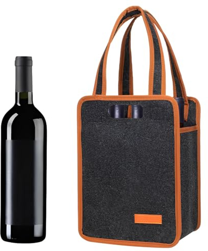 EIHI Bolsa portabotellas: práctica Bolsa de Transporte con 6 Compartimentos. Cesta para hasta 6 Botellas de Agua o Vino. 1.5