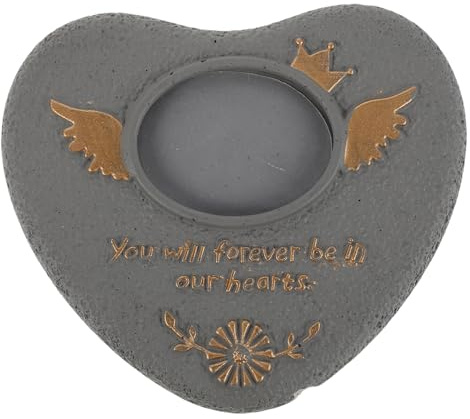 FUTUREORYY Lapide per Cane per Tomba a Forma di Cuore Grigia, Pietra Commemorativa Resistente alle Intemperie per Animali Domestici da Giardino, Decorazione Funeraria per Cani di Piccola