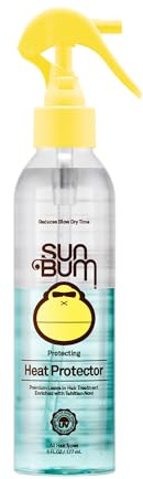 Sun Bum Protecting Heat Protector Spray - Heat Protectant Hair Spray - Frizz Control - Sulfate Free - Paraben Free - Color Safe - 6 OZ Bottle - 1 Count