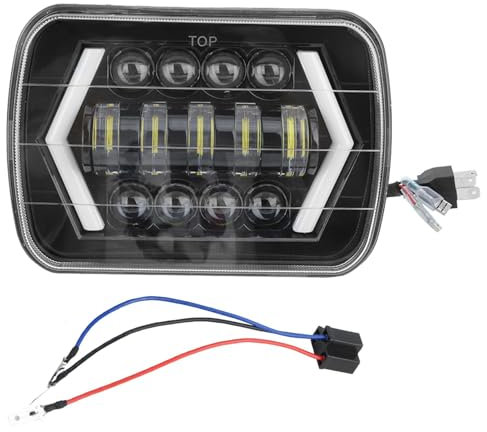 Akozon Faro anteriore per auto 300W 7in LED quadrato anteriore lampada di guida per Wrangler Cherokee XJ MR2 Celica 240SX