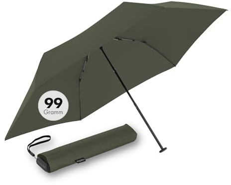 Doppler Paraguas de bolsillo Zero 99 Flat I Ultra Ligero Paraguas I Pequeño Mini Paraguas I Fácil de Abrir I Plano y Compacto I Paraguas de bolsillo resistente al viento