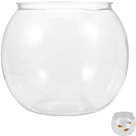POPETPOP Unbreakable Transparent Fish Tank Globe 5.90X5.11X4.72 Inch Desktop Aquarium for Home Office Decor Unique Round Fish Bowl Flowerpot Alternative