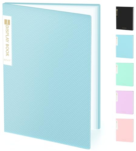 Sooez Binder with Plastic Sleeves 30-Pocket, Displays 60 Pages, 8.5x11 Presentation Folders with Clear Sheet Protectors, Art Portfolio Binder for Certificate & Office Project, Document Organizer