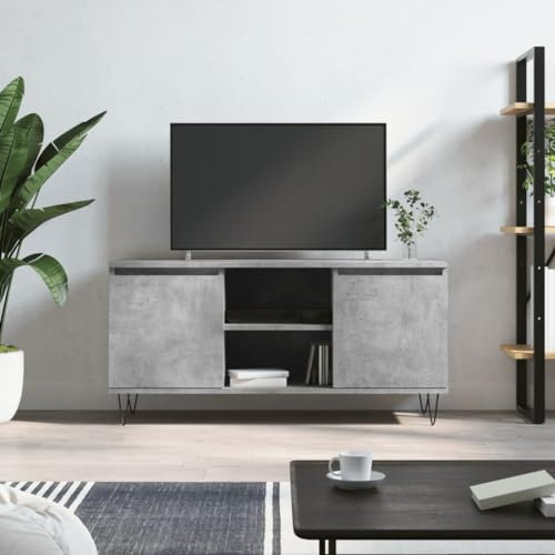 Homgoday TV-skåp konstruerat trä grå betong 104 x 35 x 50 cm, TV-ställ vardagsrum matsal soffbord TV musikutrustning skåp TV-möbler TV-möbler