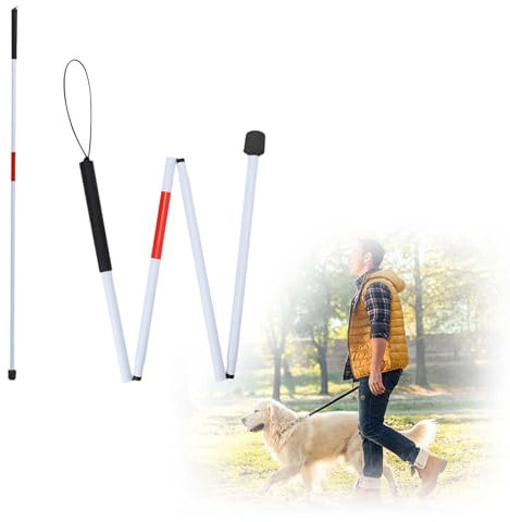 LNGJIN Klappbarer Aluminium Gehstock, Gehstock Klappbar Für Sehbehinderte Walking Sticks Reflektierender Faltstock Tragbarer Spazierstöck Gehstock für Blinde, für Sehbehinderte und Blinde geeignet