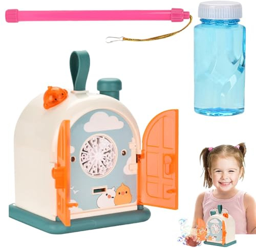 Souffleur automatique à bulles, machine automatique à souffler des bulles | Jouet à bulles portable avec lumière et musique,Machine à bulles à la maison à 20 trous avec liquide à bulles pour