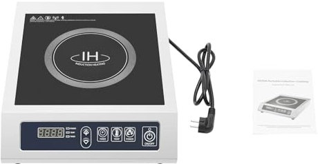 Piano cottura a induzione 3500 W, 30 cm, 10 livelli di riscaldamento, adatto per pentole e padelle magnetiche in acciaio inox smaltato e ferro argento 220-240 V