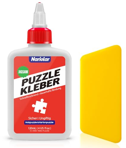 Nariolar Puzzlekleber mit Applikator – Ideal für Holzpuzzle und Kartonpuzzle mit 1000/1500/3000 Teilen, 120 ml