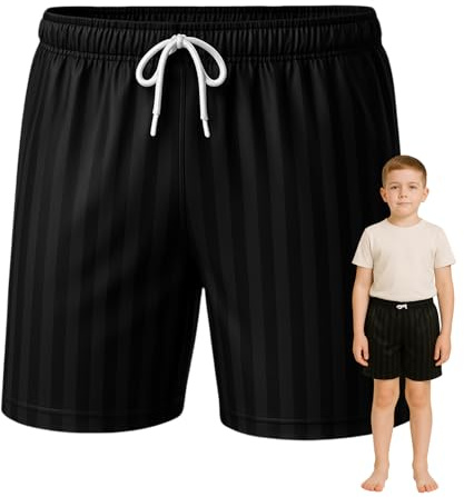 SchoolStitch® Kids Unisex Shadow Stripe PE Shorts, Girls Boys Drawstring Waist Football Shorts, School Sports Gym Running Boys and Girls’ Activewear Stretchy Short Pants, Ages 2-13