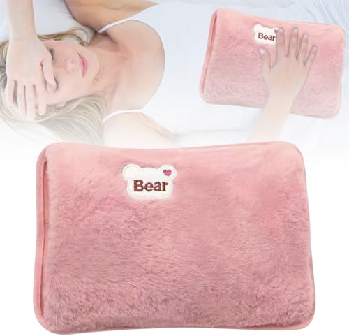 Borsa Acqua Calda Elettrica, Borsa Acqua Calda Elettriche Con Rivestimento Morbido In Microfibra, Scaldino In Peluche, Scaldamani, Ideale Per Ridurre Dolori Muscolari, Dorsali e Mestruali, Rosa