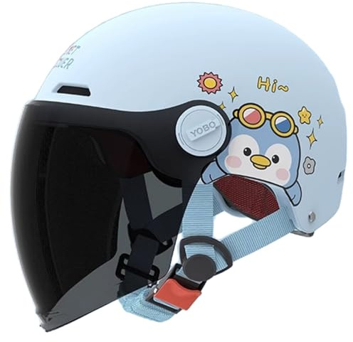 Children's Moped Helmet, Kids Motorbike Jet Helmet with Sun Visor ECE 22.06 Approved Open Face Motorcycle Helmet for 3-12 Years Old Boys and Girls L,46-55cm