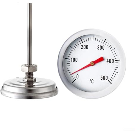 Comgooldool Termómetro de horno profesional de acero inoxidable con sensor resistente al calor de 70 mm para un control preciso de la temperatura de cocción hasta 500 °C, medidor de repuesto roscado