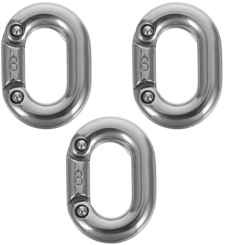 FOYTOKI 3pcs 316 Stainless Steel Quick Link Chain Connectors 8mm Heavy Duty Marine Anchor Chain Clips with Screw Lock for Industrial Rigging