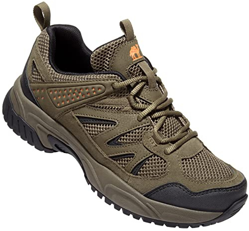 CAMELSPORTS Hiking Shoes Men Lightweight Non-Slip Breathable Sneakers Low Top Walking Shoe for Outdoor Trailing Trekking Walking Climbing Khaki