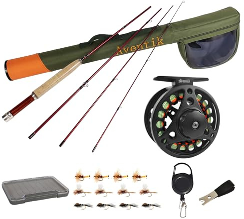 Aventik Extreme Fly Fishing Combo Kit 0/1/2/3/4/5/6 Weight Starter Fly Fishing Rod and Reel Kit Outfit with One Travel Case(6'8'' LW2/3 Fly Rod Kit)