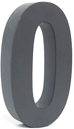 CAVATINY Número de casa 3D en antracita RAL7016 de acero inoxidable – Fuente Arial – Revestimiento en polvo en estructura fina gris antracita mate – Incluye material de montaje – Altura 20 cm