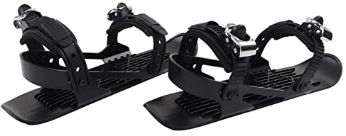 fansheng Mini Patines de Esquí Cortos, Patín de Nieve Portátil con Fijación Ajustable para Hombres Mujeres Adultos, Esquí de Nieve Zapato para Esquí, Deportes de Invierno Al Aire Libre (Negro)