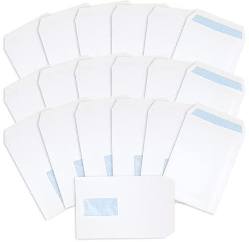 Postmaster C5 Window Envelopes 229 x 162 mm A5 90 GSM Self Seal White Bulk Business Pack of 500