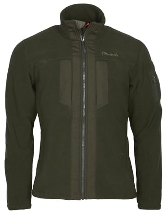 Pinewood fleecejacka för män jaktkläder av 100 % överliggande tyger, perfekt fleecejacka för utomhus – äventyr, vandring och jakt, Jagdgrön, M