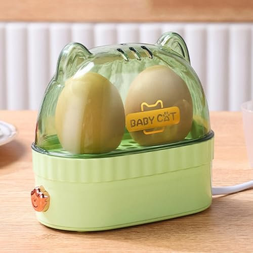 Cuiseur À Oeufs Électrique, Chaudière À Oeufs 2 Oeufs, Cuiseur À Vapeur Électrique pour Oeufs Durs, Cuiseur À Vapeur pour Oeufs, Gadget De Cuisson D'oeufs À Chauffage Rapide avec Minuterie D'arrêt
