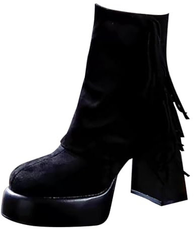 Generisch outlet angebote Langschaft Stiefel Damen Weiter Schaft Damen Flach Rutschfeste Laufsohle Casual Spitze Zehe Klobiger 5 euro artikel damen sneaker sale