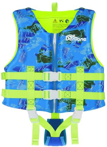 Schwimmweste ‎Kinder Neopren Weste, Ideale Kleinkinder Schwimmhilfe Badeanzug Assist Bademode Schwimmtraining mit Einstellbare Sicherheits Straps für Mädchen Jungen - Blau, S (1-3 Jahre)