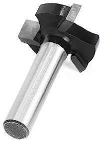 MNUPL 1PC 8mm Shank 3 Dientes T-Slot Router bit Fresado de Borde Recto Ranurado Fresa Mango de Corte for carpintería de Madera(Black Color)